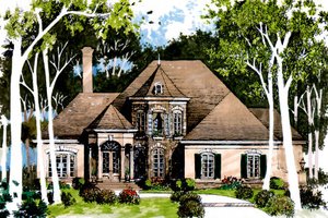 House Blueprint - European Exterior - Front Elevation Plan #429-1