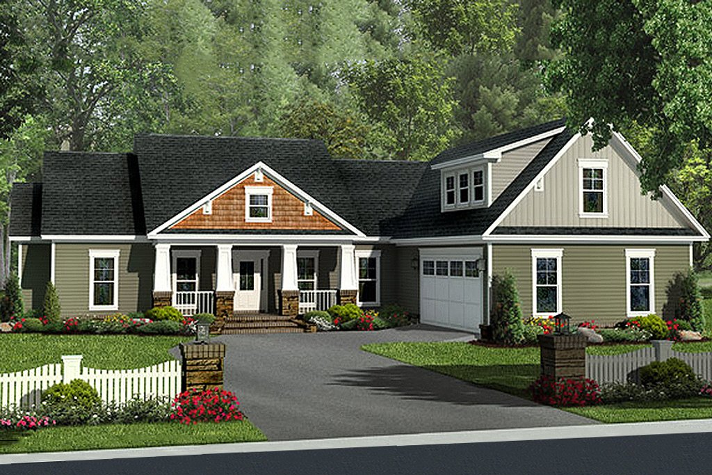 Craftsman Style House Plan - 4 Beds 2.5 Baths 2140 Sq/Ft Plan #21-311