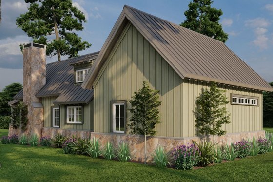 Exterior - Rear Elevation for Modern House Plan #923-218 - 1 bed, 1.5 bath
