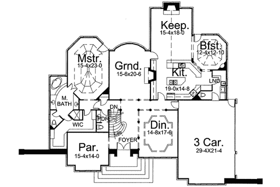 Floor Plan - Main Floor for European House Plan #119-102 - 5 bed, 5.5 bath