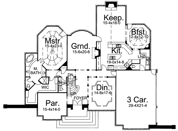 House Design - European Floor Plan - Main Floor Plan #119-102