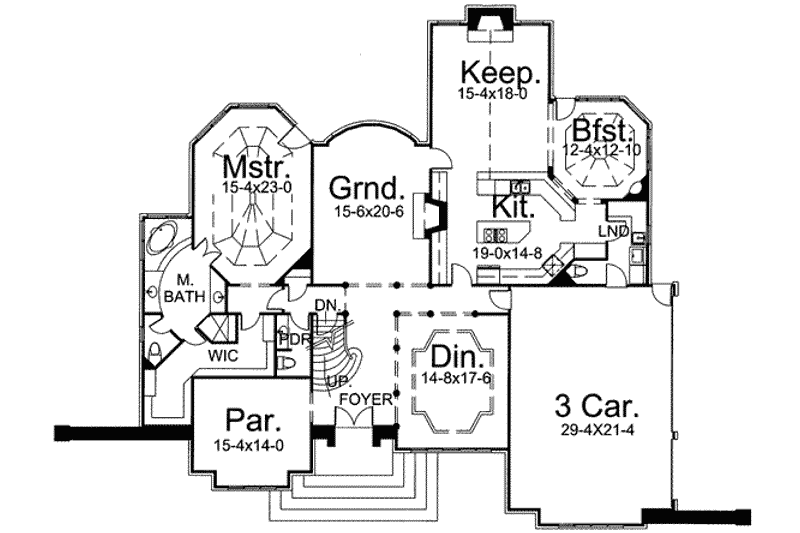 Dream House Plan - Floor Plan - Main Floor for European House Plan #119-102 - 5 bed, 5.5 bath