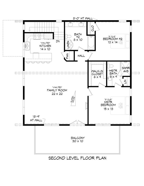 Modern Floor Plan - Upper Floor Plan #932-634