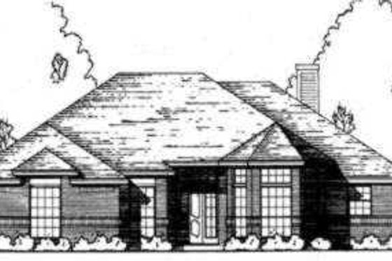 Exterior - Front Elevation for European House Plan #40-287 - 3 bed, 2 bath