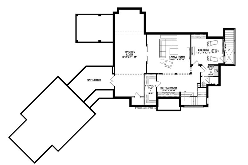 Home Plan - Floor Plan - Lower Floor for European House Plan #928-342 - 3 bed, 3.5 bath