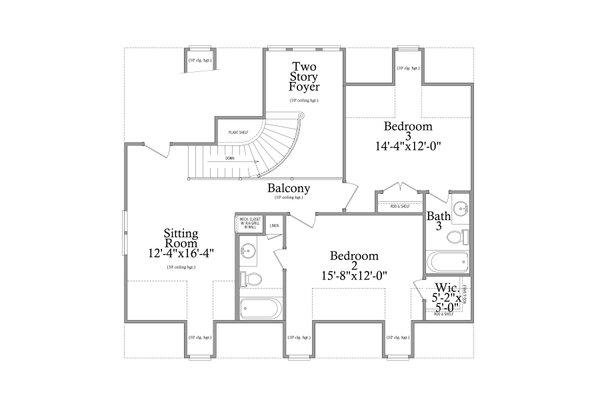 Traditional Floor Plan - Upper Floor Plan #69-395