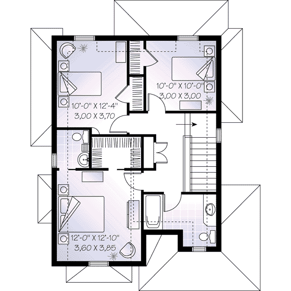 House Design - European Floor Plan - Upper Floor Plan #23-550