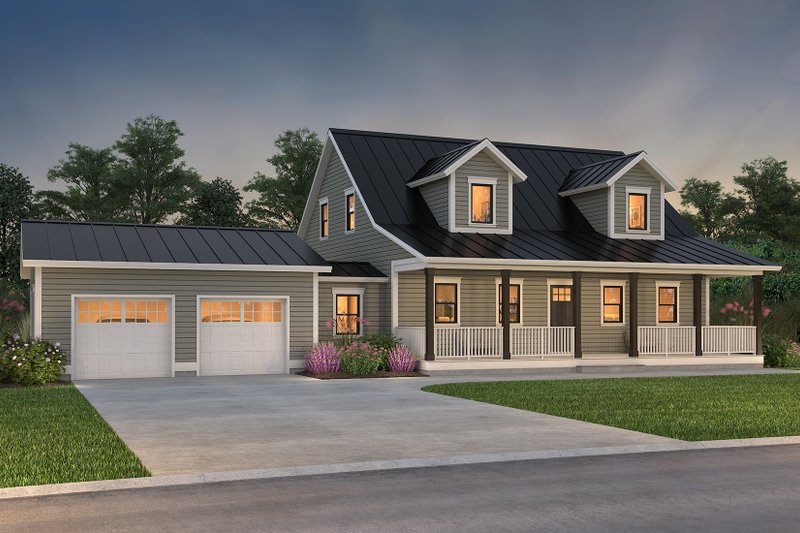Home Plan - Exterior - Front Elevation 4 for Farmhouse House Plan #497-8 - 3 bed, 3.5 bath