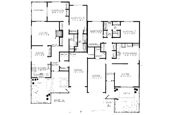Floor Plan - Main Floor for Modern House Plan #303-130 - 2 bed, 1 bath
