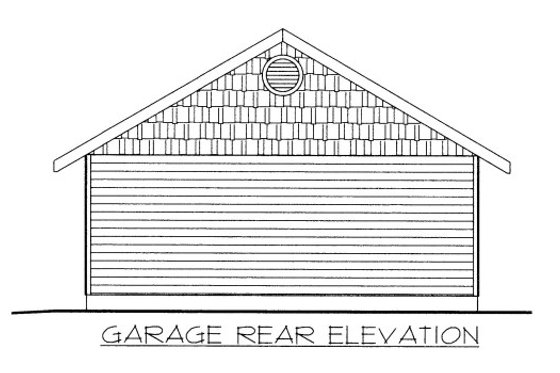 Exterior - Rear Elevation for Traditional House Plan #117-720, 0 bath