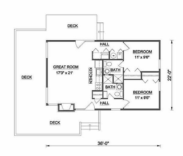 Cabin Floor Plan - Main Floor Plan #116-104
