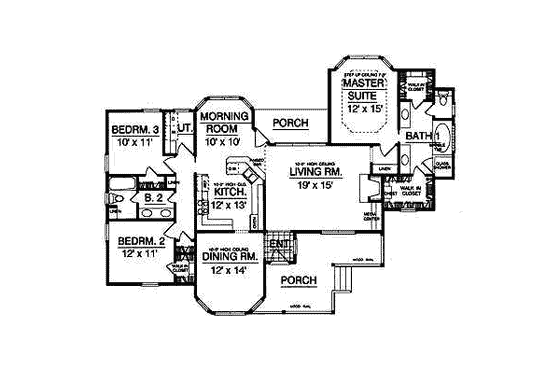 Floor Plan - Main Floor for Country House Plan #40-113 - 3 bed, 2 bath