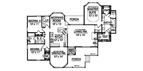 House Blueprint - Country Floor Plan - Main Floor Plan #40-113