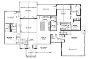 Floor Plan - Main Floor for Ranch House Plan #1086-3 - 3 bed, 3.5 bath