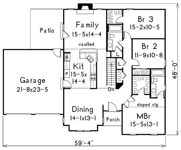 House Plan Design - Country Floor Plan - Main Floor Plan #57-118