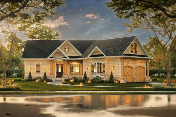 Exterior - Front Elevation 7 for Traditional House Plan #54-717 - 3 bed, 2 bath