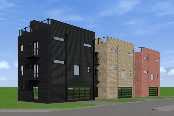 Exterior - Other Elevation 3 for Contemporary House Plan #932-213 - 2 bed, 2.5 bath