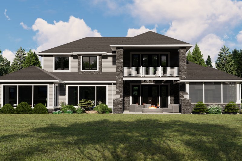 Architectural House Design - Exterior - Rear Elevation for Modern House Plan #1064-19 - 4 bed, 2 bath