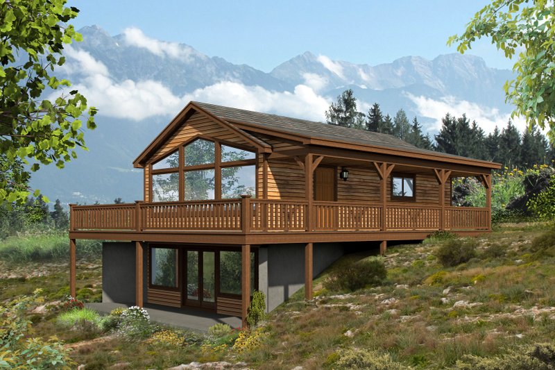 Home Plan - Cabin Exterior - Front Elevation Plan #932-107