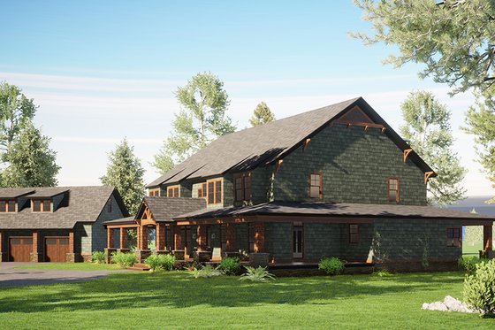 Exterior - Other Elevation for Country House Plan #17-2398 - 6 bed, 5.5 bath