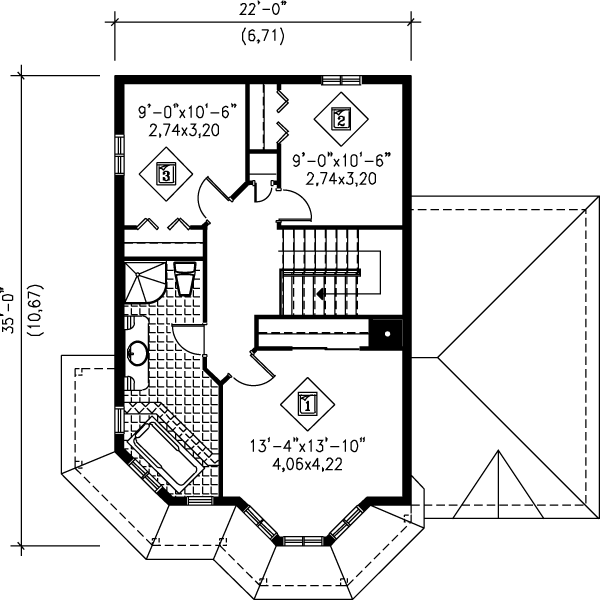 Dream House Plan - Traditional Floor Plan - Upper Floor Plan #25-274