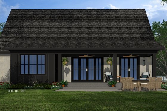 Exterior - Rear Elevation 1 for Traditional House Plan #51-1299 - 3 bed, 3.5 bath