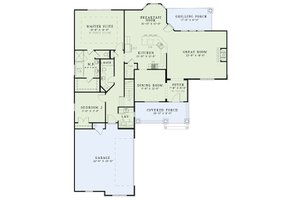 Floor Plan - Main Floor for Craftsman House Plan #17-2413 - 4 bed, 2 bath