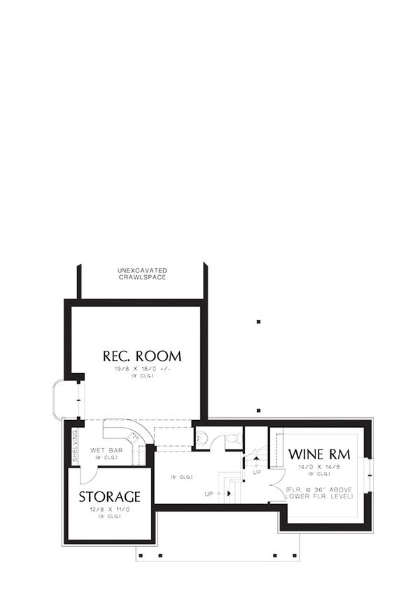 Architectural House Design - Traditional Floor Plan - Lower Floor Plan #48-244