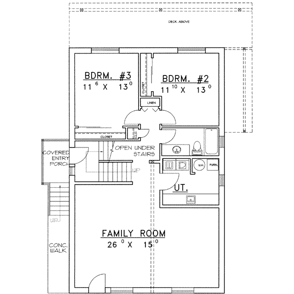 House Plan Design - Traditional Floor Plan - Lower Floor Plan #117-327