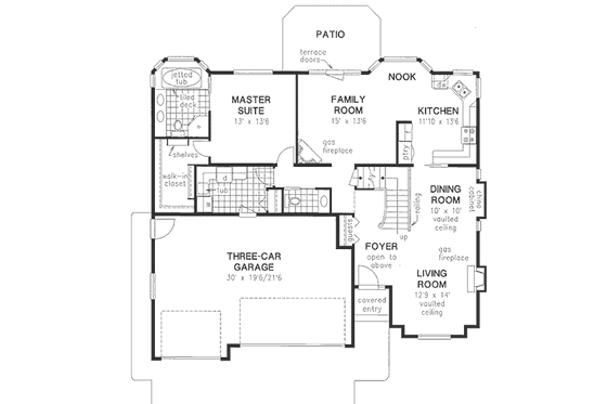 Floor Plan - Main Floor for European House Plan #18-241 - 4 bed, 2.5 bath
