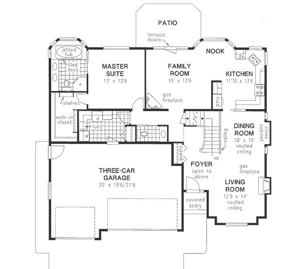 House Blueprint - European Floor Plan - Main Floor Plan #18-241
