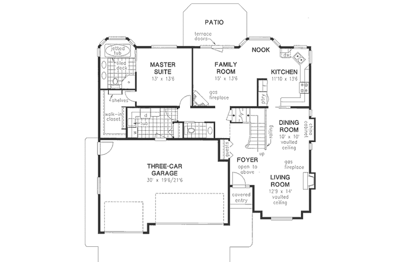 Home Plan - Floor Plan - Main Floor for European House Plan #18-241 - 4 bed, 2.5 bath