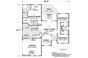 Colonial Style House Plan - 3 Beds 2.5 Baths 1800 Sq/Ft Plan #56-590 