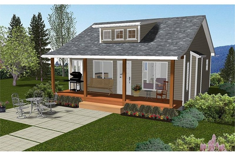 Cabin Style House Plan - 1 Beds 1 Baths 695 Sq/Ft Plan #126-216
