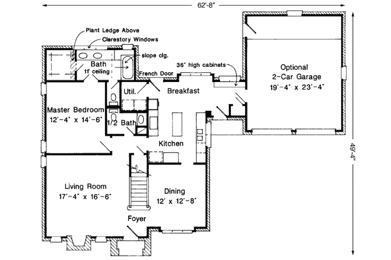 Architectural House Design - Floor Plan - Main Floor for European House Plan #410-313 - 3 bed, 2.5 bath
