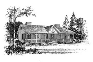 Country Exterior - Front Elevation Plan #22-129