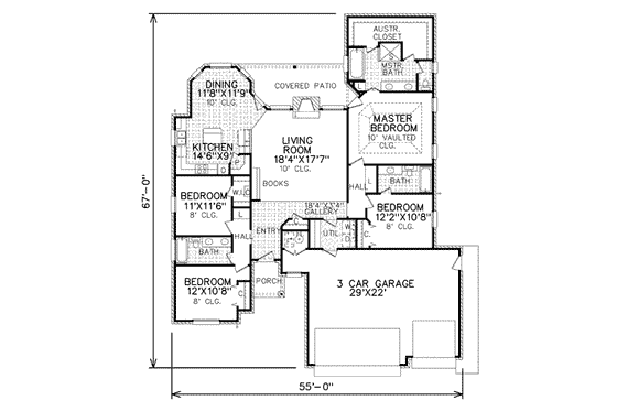 Floor Plan - Main Floor for Traditional House Plan #65-328 - 4 bed, 3 bath