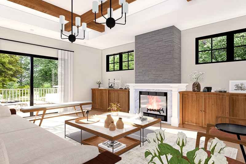 House Design - Interior - Family Room for Craftsman House Plan #124-1414 - 3 bed, 2.5 bath