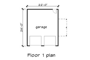 Floor Plan - Main Floor for Traditional House Plan #79-252 - 1 bed, 1 bath