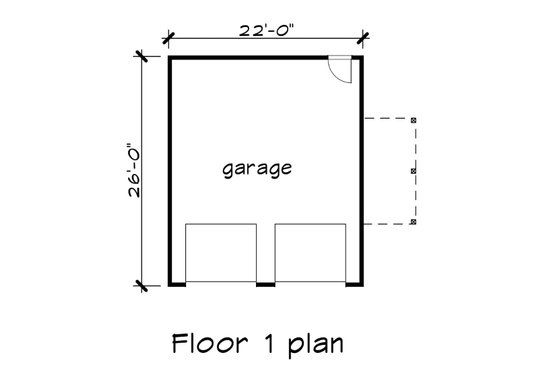 Floor Plan - Main Floor for Traditional House Plan #79-252 - 1 bed, 1 bath