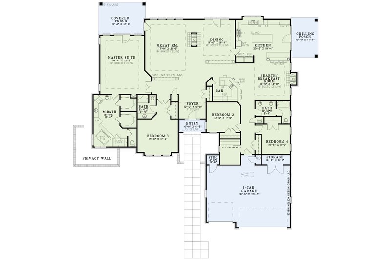 Dream House Plan - Floor Plan - Main Floor for Traditional House Plan #17-3295 - 4 bed, 3 bath