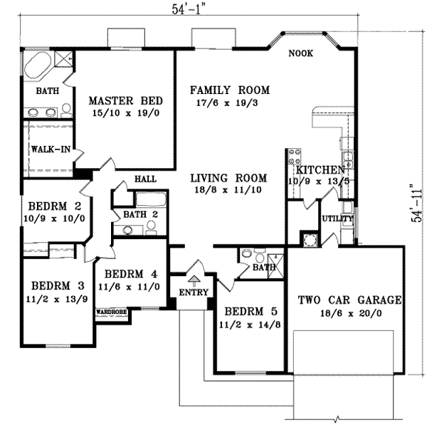 Adobe / Southwestern Floor Plan - Main Floor Plan #1-1082