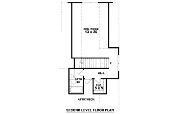 Floor Plan - Upper Floor for Traditional House Plan #81-13707 - 2 bed, 3 bath