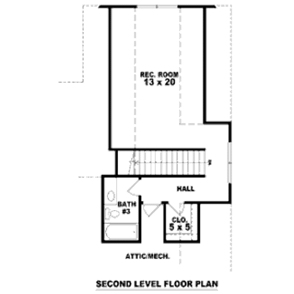 Floor Plan - Upper Floor for Traditional House Plan #81-13707 - 2 bed, 3 bath