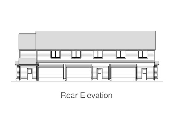 Exterior - Rear Elevation for Craftsman House Plan #53-534 - 3 bed, 2 bath