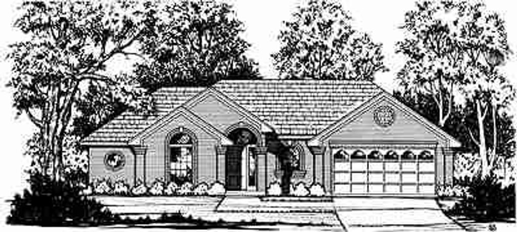 Exterior - Front Elevation 2 for Traditional House Plan #40-212 - 3 bed, 2 bath