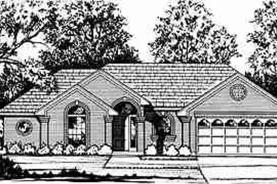 Exterior - Front Elevation for Traditional House Plan #40-212 - 3 bed, 2 bath
