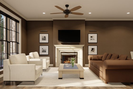 Interior - Family Room 2 for European House Plan #17-2525 - 2 bed, 2.5 bath