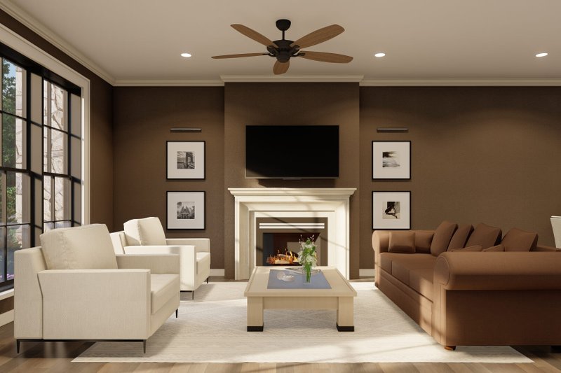 House Blueprint - Interior - Family Room 2 for European House Plan #17-2525 - 2 bed, 2.5 bath