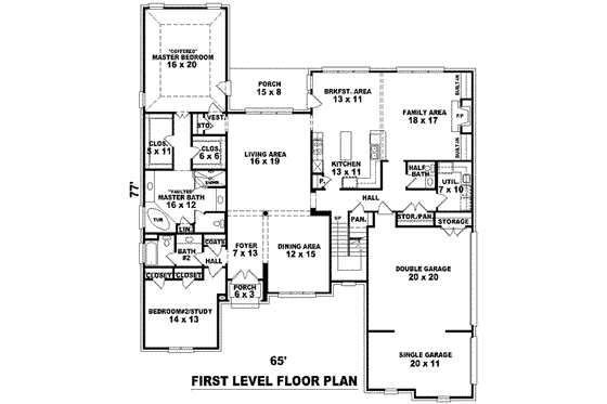 Floor Plan - Main Floor for European House Plan #81-1314 - 4 bed, 4 bath